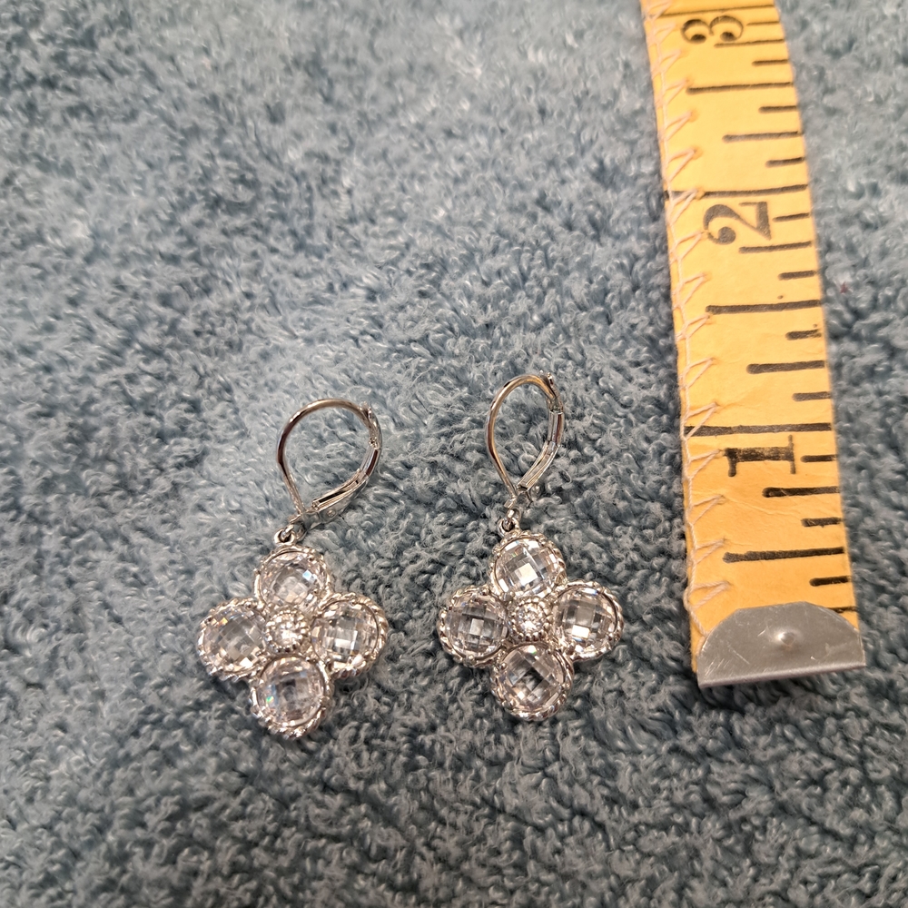 Dazzling Silver Floral Earrings